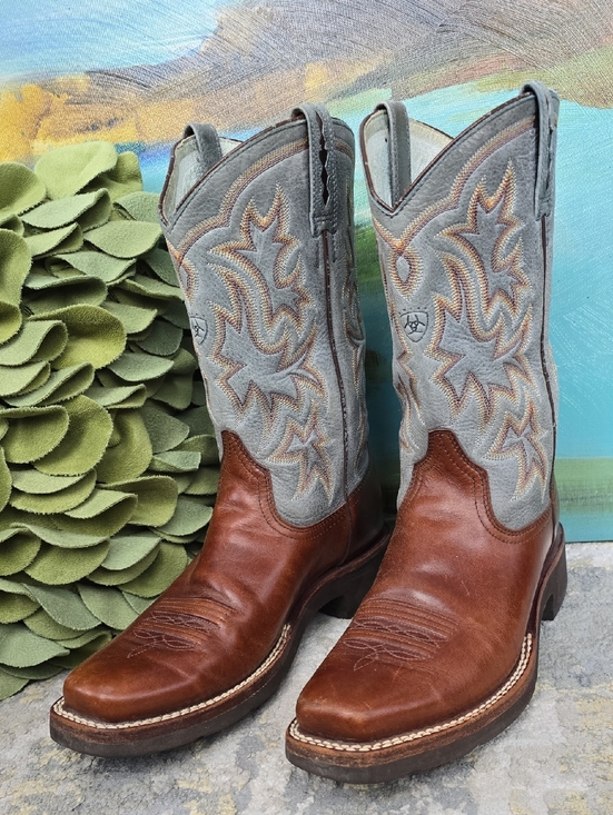 Ariat Shoes - Ariat Cobalt XR Brown & Aqua Leather Women's Boots Size 7B